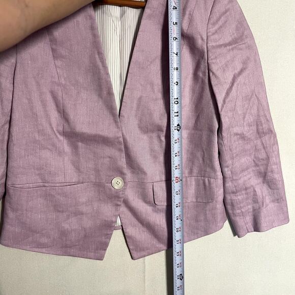 Express Women's Lilac Linen Blend Single Button Blazer Jacket - Size 6 - Picture 6 of 8